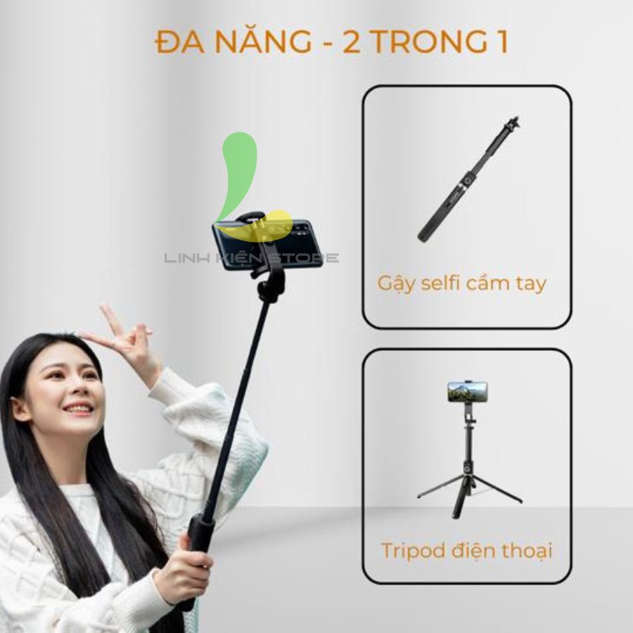 Gậy chụp ảnh GoChek SS100 - Tripod/ selfi bluetooth điện thoại, livestream, vlog đa năng kéo dài 2m2 - Hàng chính hãng