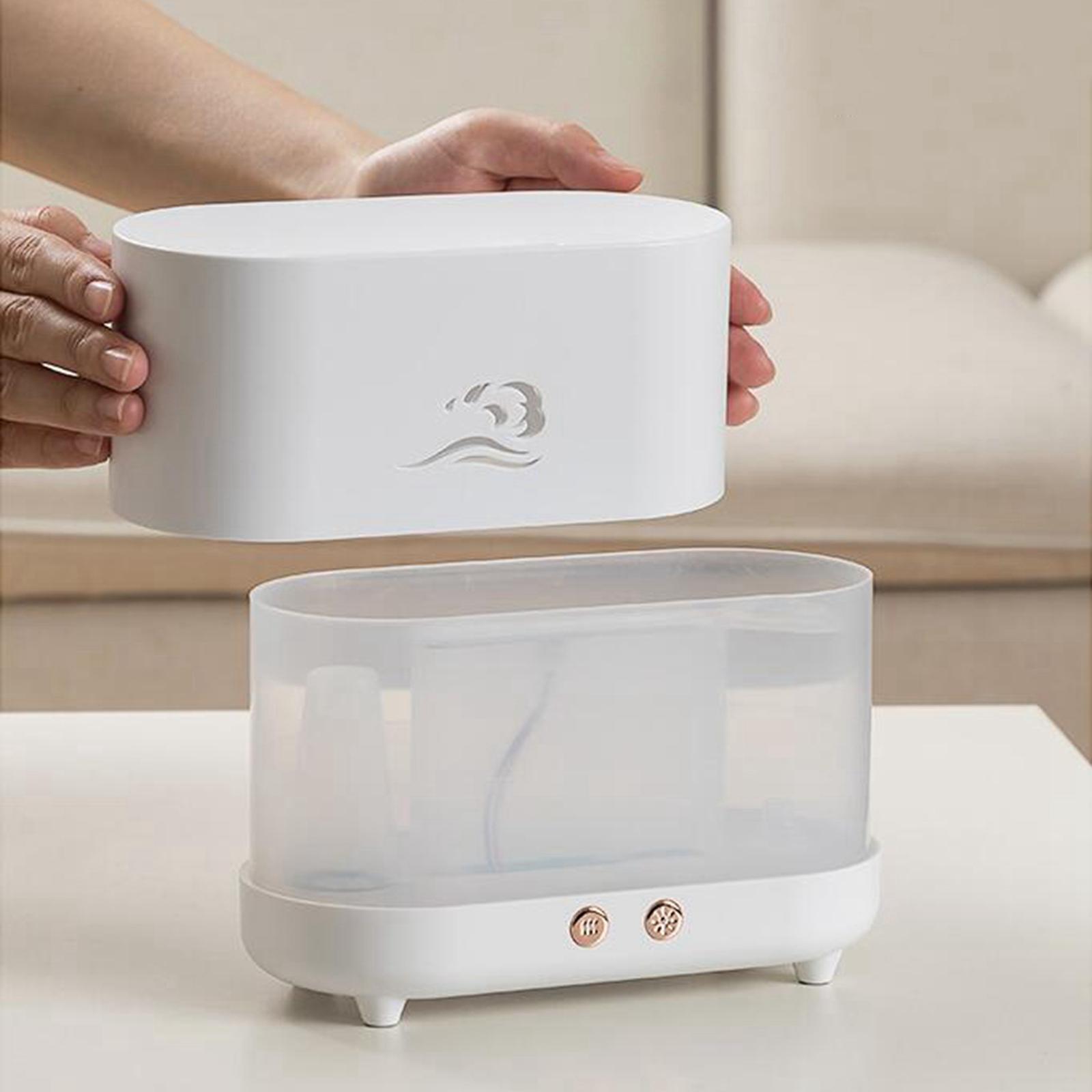 Air Humidifier USB with Realistic Flame Waterless Auto Shut Off Mist Silent