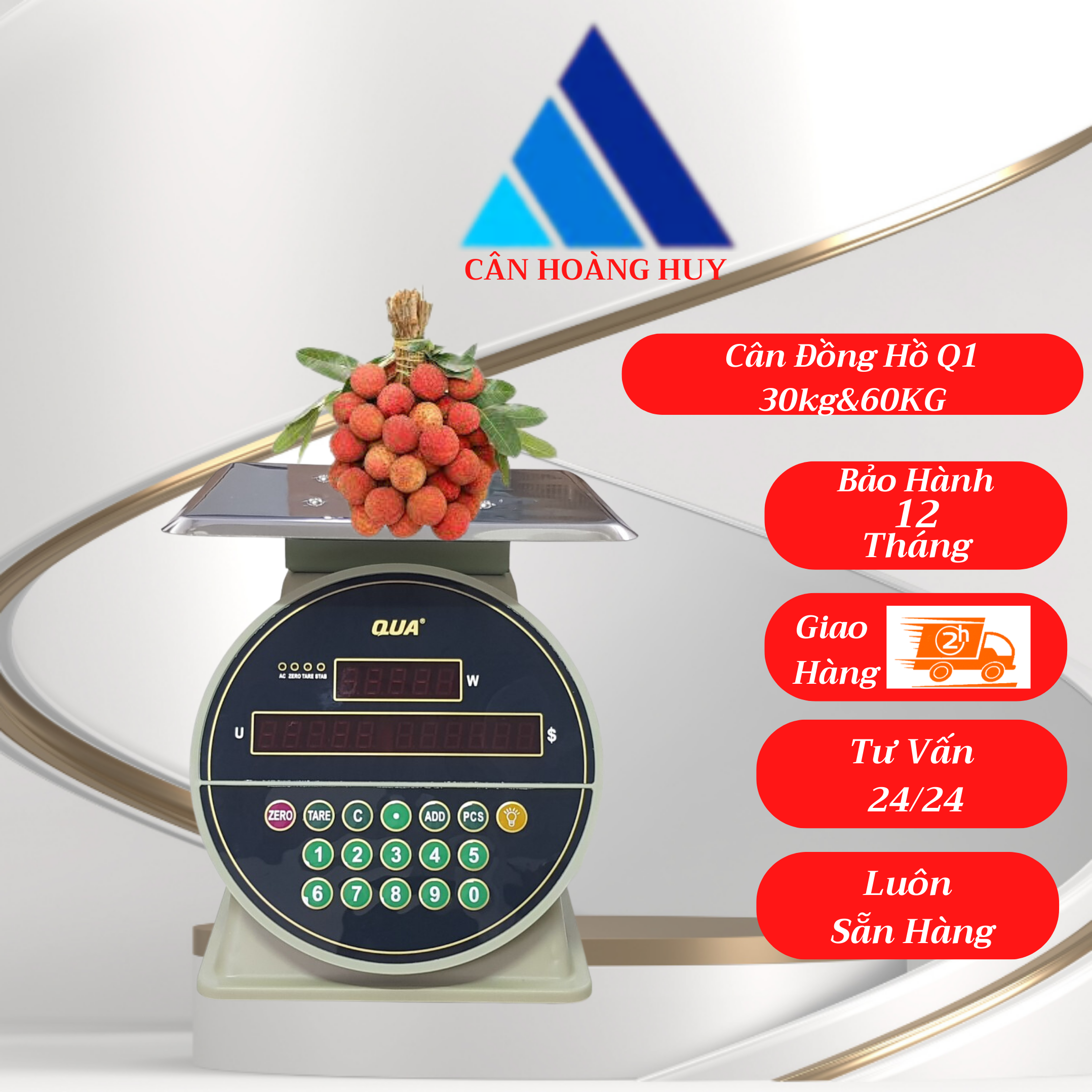 Cân điện tử tính tiền cân đồng hồ QUA-Q1 (30kg ) dùng cho bán hàng hóa