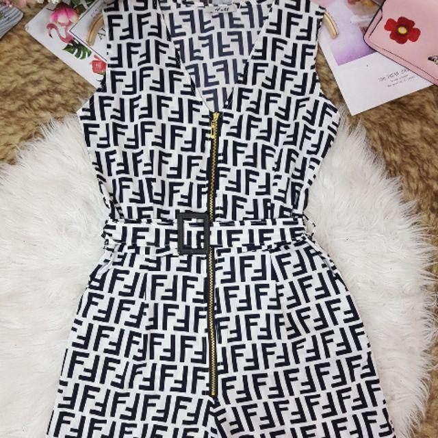 Jumpsuit short sát nách in hoạ tiết so hot