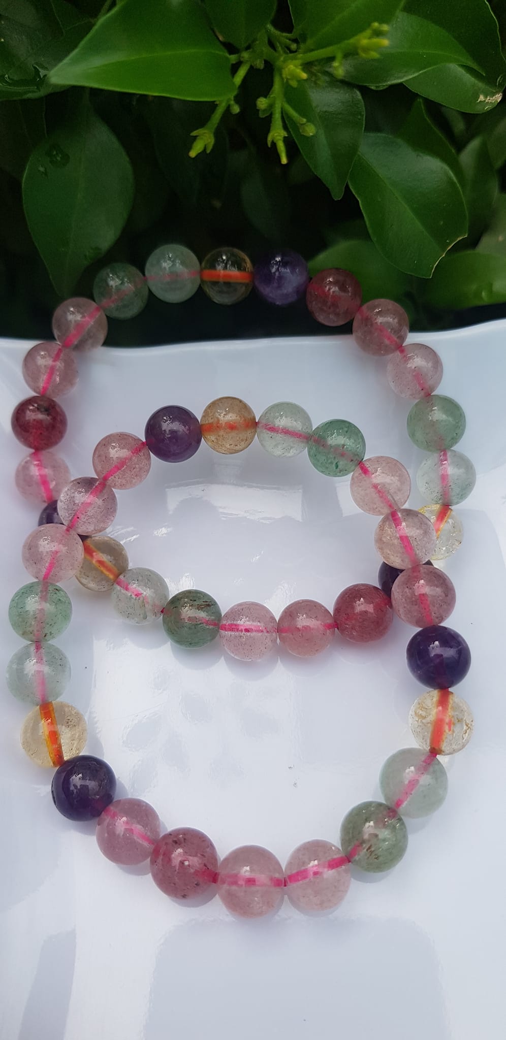 Vòng tay phong thủy may mắn đá thạch anh ngũ sắc tự nhiên Size vòng 8mm bóng tuyệt đẹp đa sắc màu nữ đeo xinh đẹp rẻ hợp nữ tất cả các mệnh Đá thiên nhiên đeo tốt sức khỏe, tim mạch đồng thời may mắn phong thủy tài lộc ạ