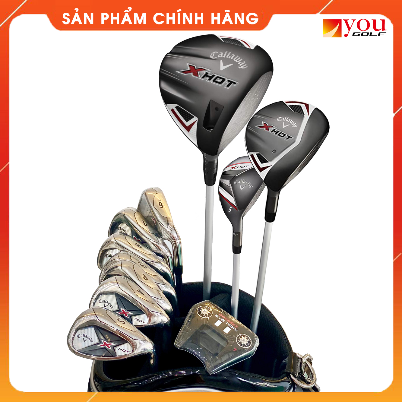 Bộ Gậy Golf Callaway X Hot Full Set 2021 cho Nam - Shaft Steel - S