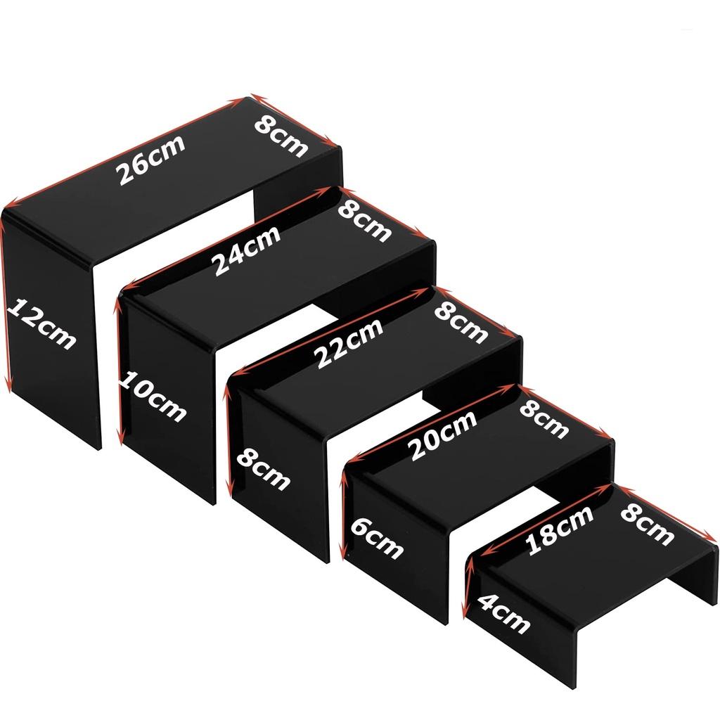 Combo 5 kệ Mica chữ U - dày 3mm 4mm 5mm - Xanh gương