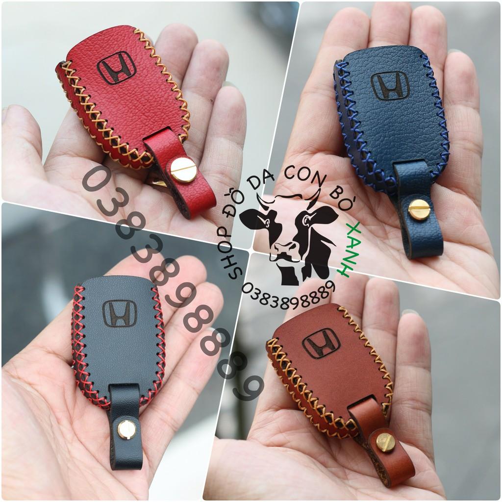 Bao da dành cho chìa khoá Honda Brio, City, Civic 2014-2018 chìa khoá cơ handmade da thật 002