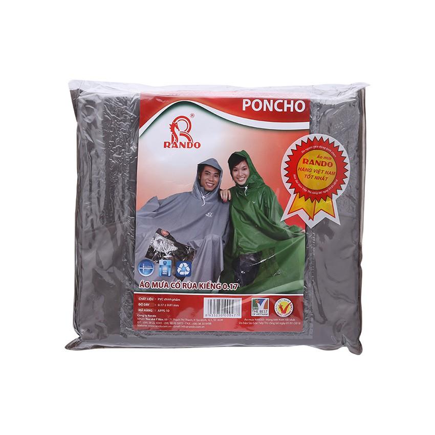 Áo mưa Poncho Cổ Rùa Kiếng 0.17mm trong suốt, bền bỉ