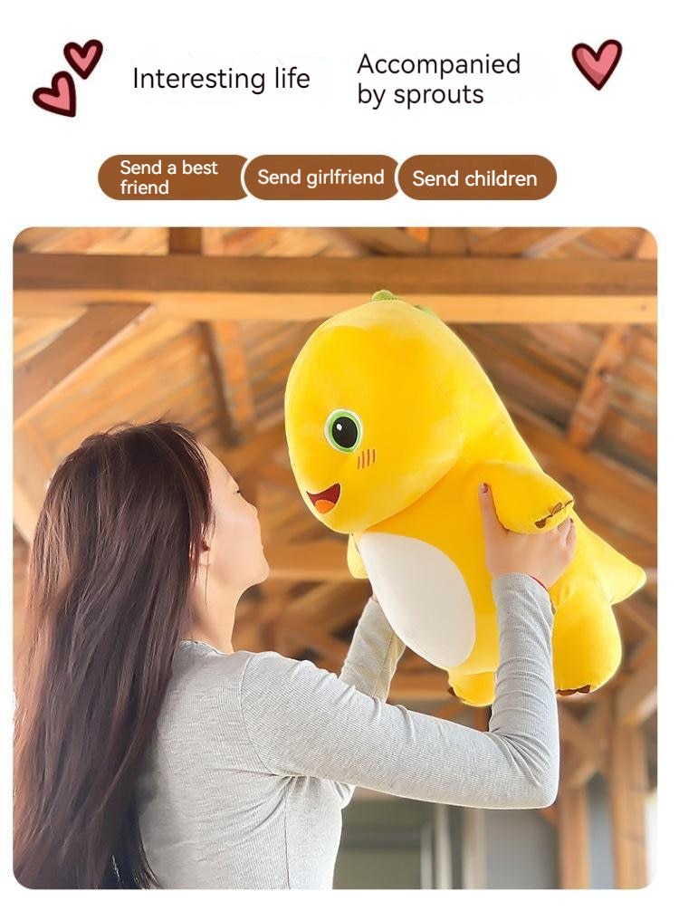 Thú nhồi bông khủng long vàng dễ thương - Size từ 25cm đến 45cm - Quà tặng gấu bông khủng long nhập khẩu cao cấp - Gối ôm mềm mịn cho bé
