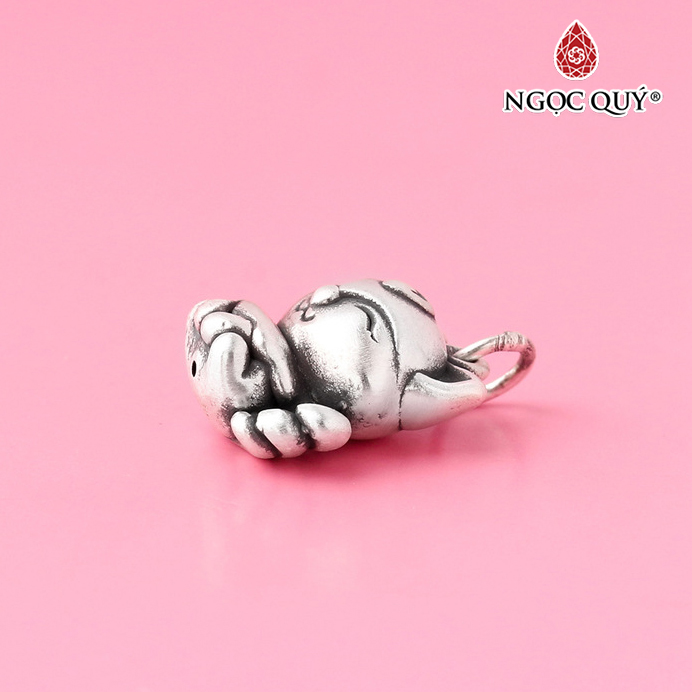 Charm bạc treo hồ ly cười - Ngọc Quý Gemstones