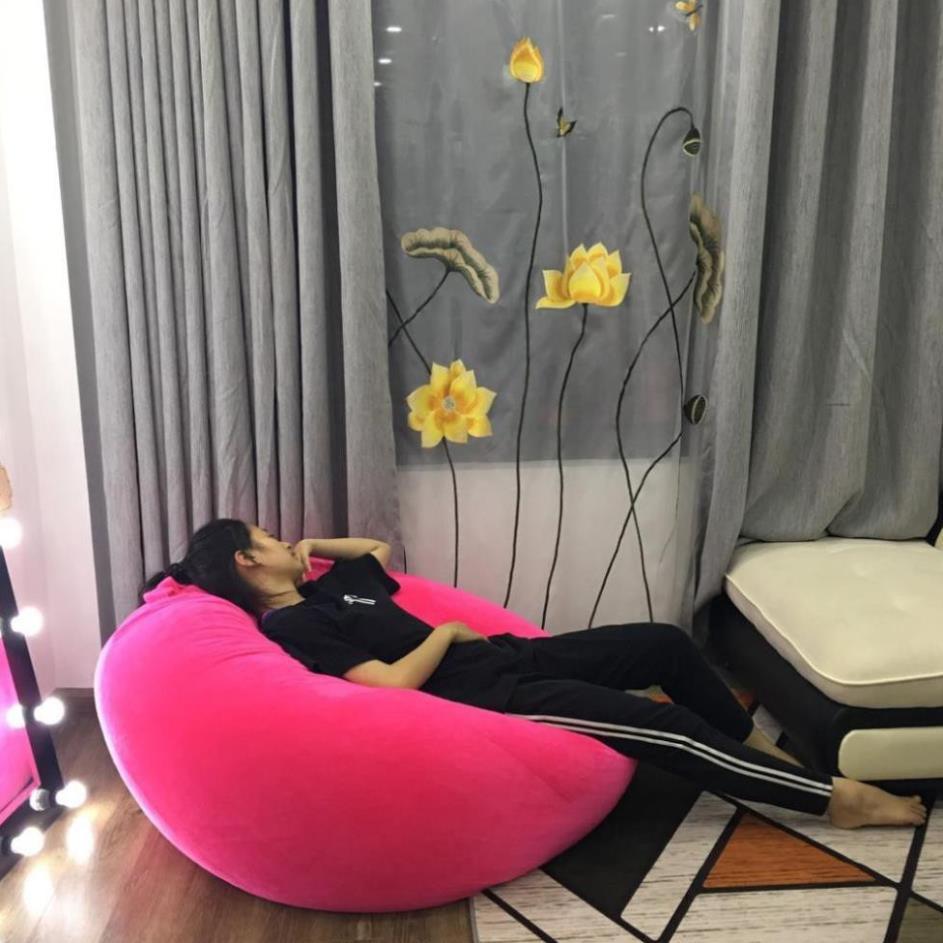 Ghế lười hạt xốp Babykid, cỡ S, chất vải nhung lạnh mềm mịn nhiều màu (đã có sẵn hạt xốp)