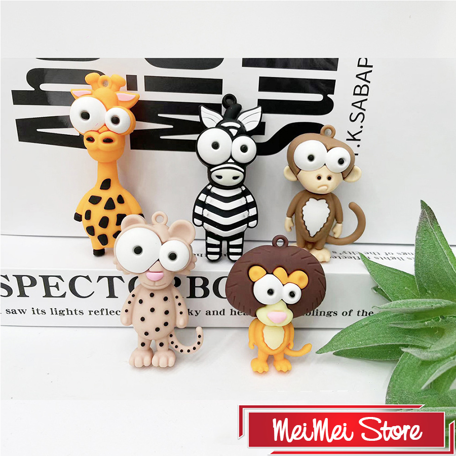 Móc khóa gấu bông, Móc khóa xe máy hình con vật cute, cực đáng yêu