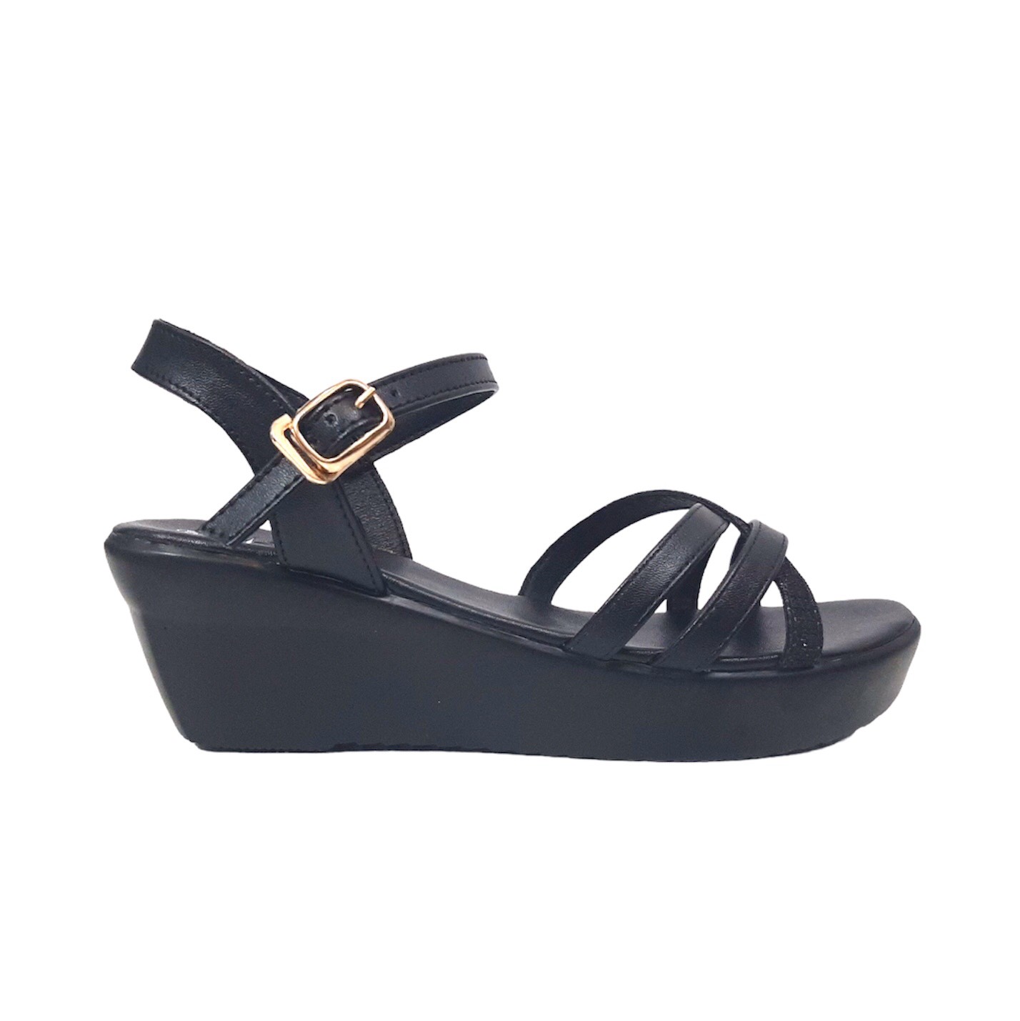 Sandal Nữ, Xăng Đan Nữ Đế Xuồng Cao 6cm DPW071888DEN