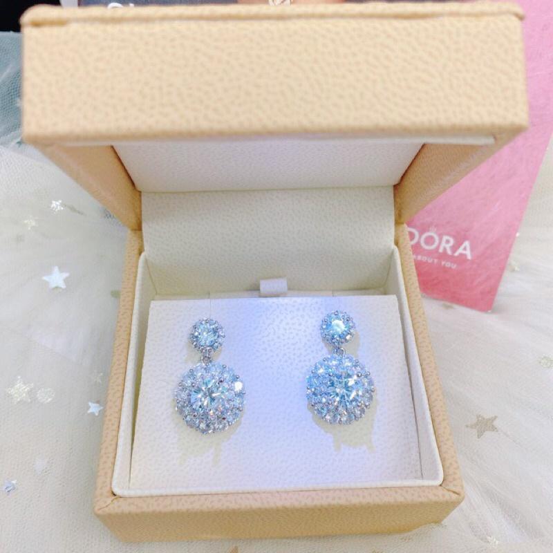 Bông tai xi bạch kim siêu sáng Kami bền màu