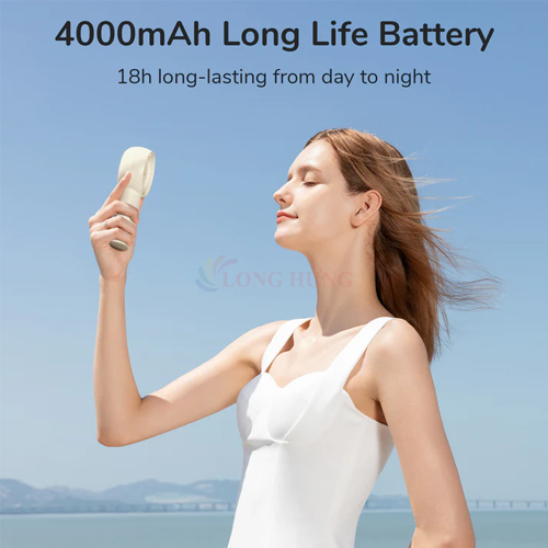 Quạt mini tích điện cầm tay Jisulife Handheld Fan Life5 Plus 4000mAh - Hàng chính hãng