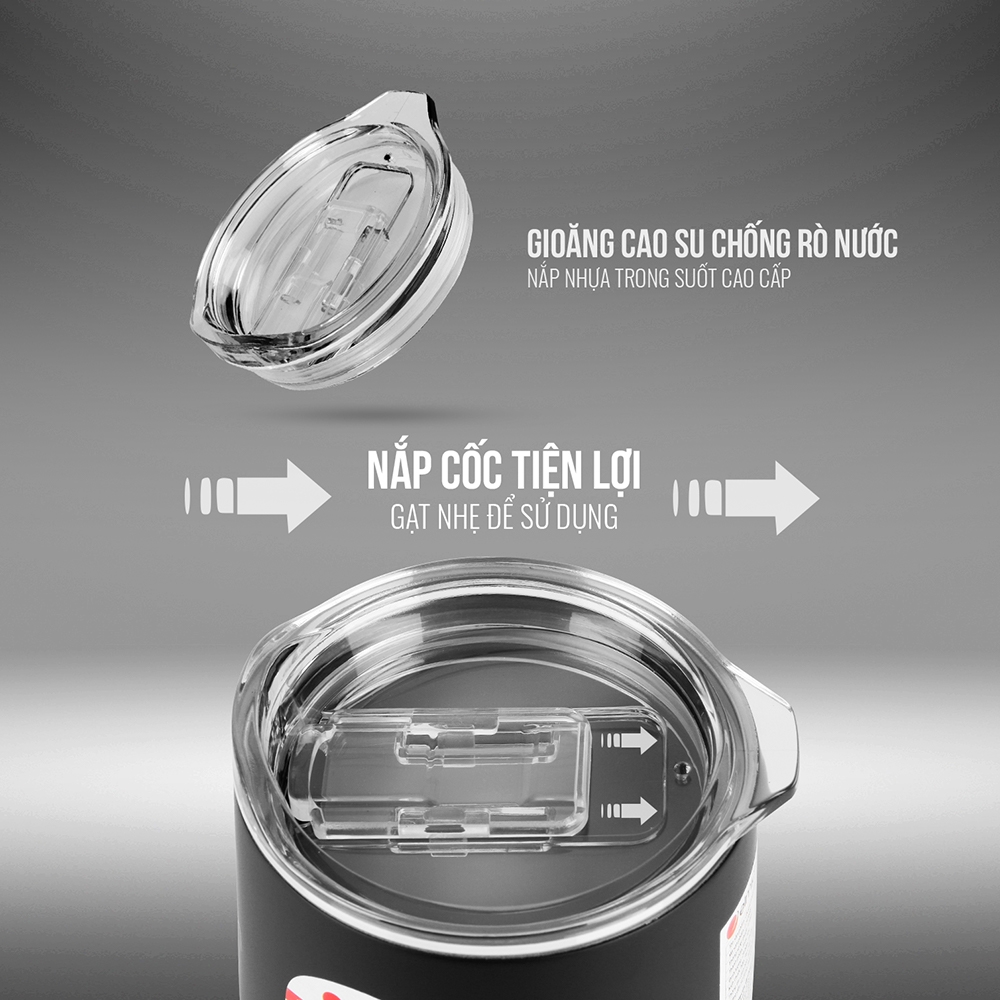 Cốc giữ nhiệt 470ml Elmich EL-3668 thiết kế 3 lớp cách nhiệt, lòng cốc inox 304 an toàn sức khỏe - Hàng chính hãng