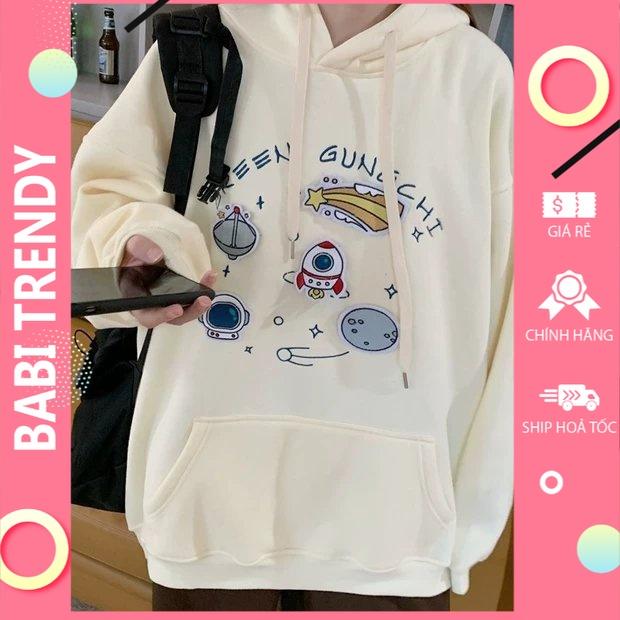 Áo hoodie nam nữ áo khoác vũ trụ unisex nỉ phong cách ovesize siêu đẹp Form Rộng – ST15 - babitrendy