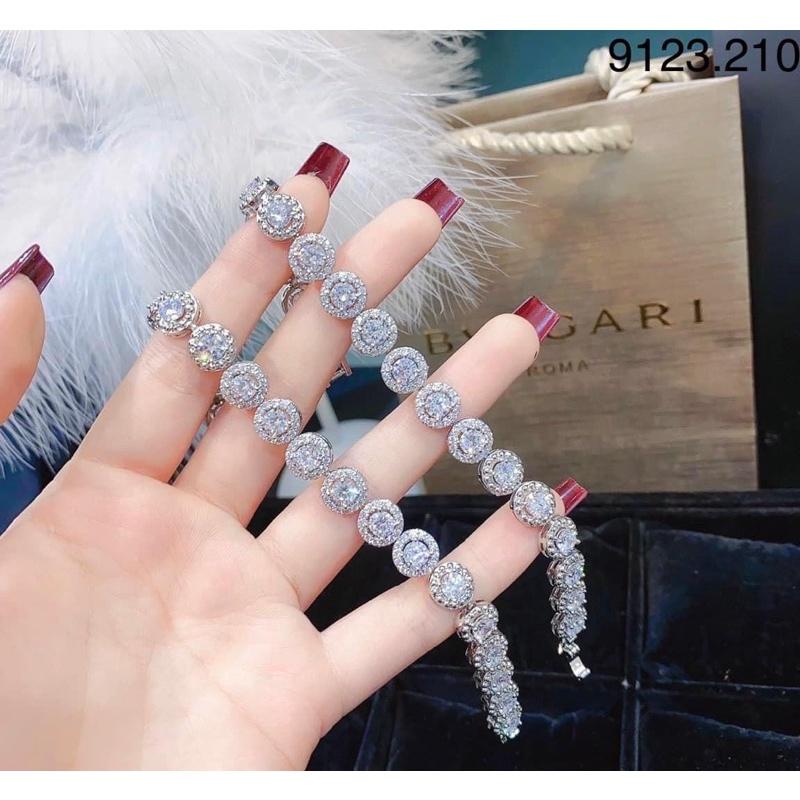 Lắc tay full xoàn xi bạch kim siêu đẹp