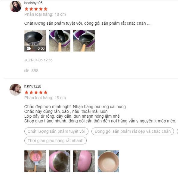 Chảo chống dính sâu lòng dùng bếp từ size 18cm chảo chống dính vân đá dùng mọi loại bếp, bếp từ, bế gas, bếp hồng ngoại