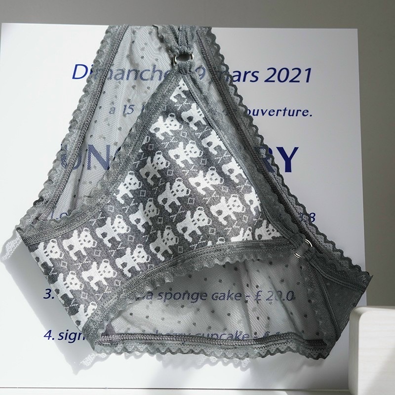 COMBO 5 QUẦN DỆT HÌNH GẤU PHỐI REN 409