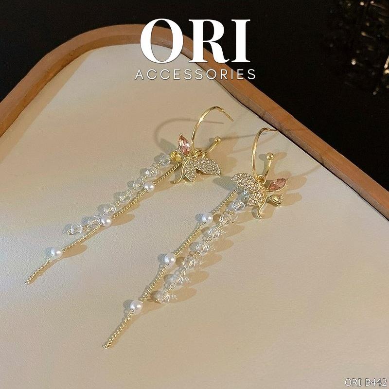 Bông tai dáng dài đính đá Eirlys sang trọng thời trang ORI ACCESSORIES B442