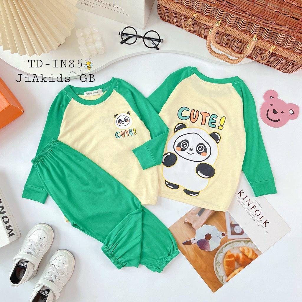 Bộ Quần Áo Dài Tay MINKY MOM Thun Lạnh cho Trẻ Em, Bé Trai Bé Gái In Hình Dễ Thương vải mềm mịn thoáng mát TD50