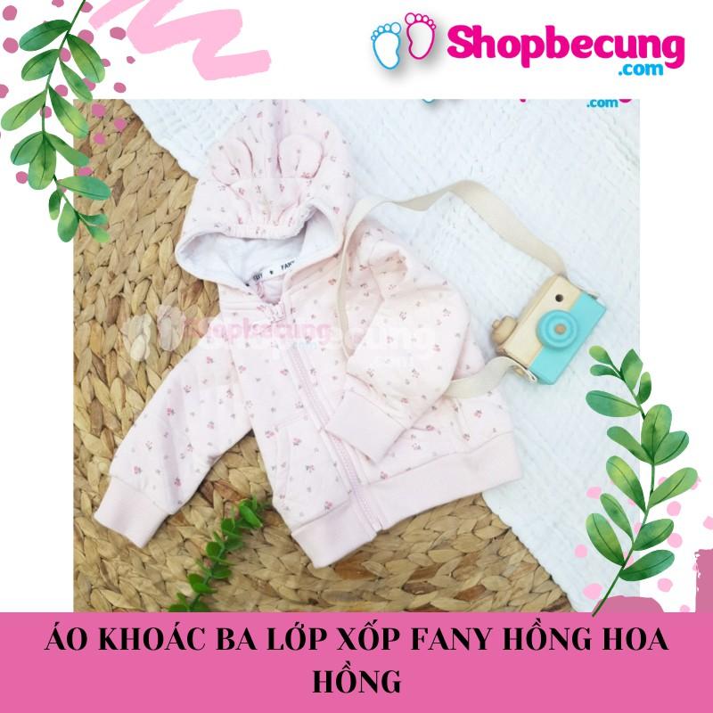 ÁO KHOÁC BA LỚP XỐP HỒNG HOA HỒNG