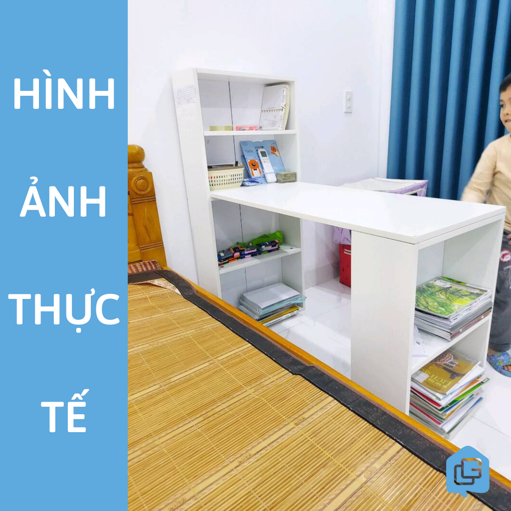 Bàn Học Kèm Giá Sách, Bàn Làm Việc Gỗ Thiết Kế Thông Minh Tiện Dụng GHC 4608