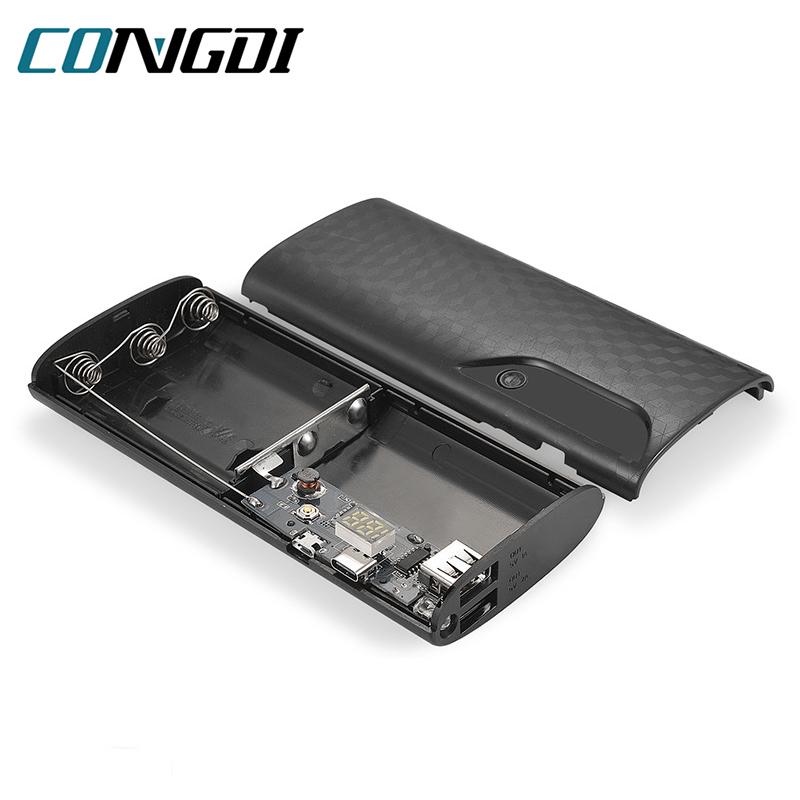 5x18650 Power Bank Box Portable 5V Dual USB Sạc điện thoại di động Hộp đựng pin DIY Shell 18650 Hộp sạc có đèn LED Màu sắc: B- Xanh dương