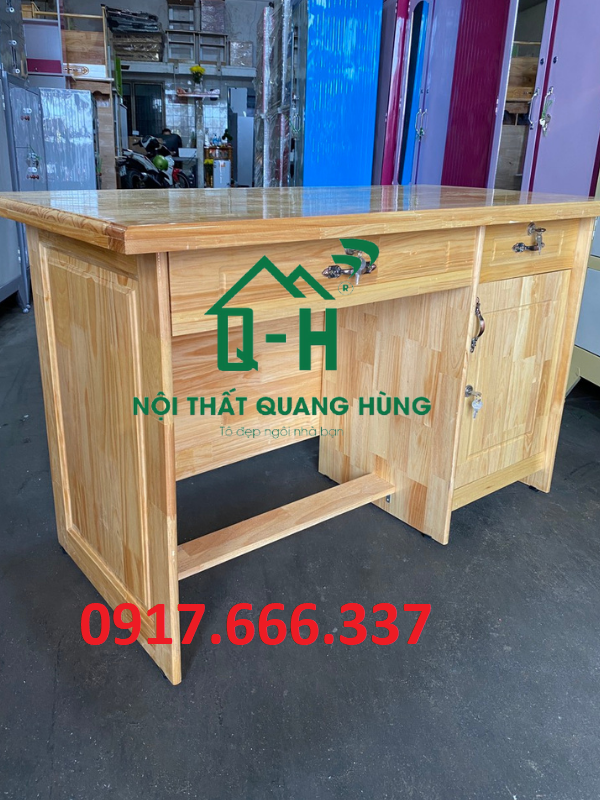 Bàn làm việc gỗ thông cao cấp 1m dành cho văn phòng