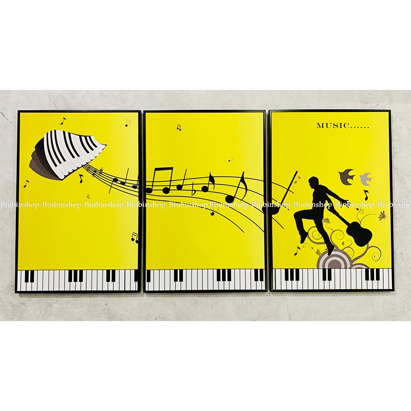 (CÓ ẢNH THẬT) Tranh treo tường trang trí decor phòng âm nhạc 9 tranh có khung kèm đinh treo