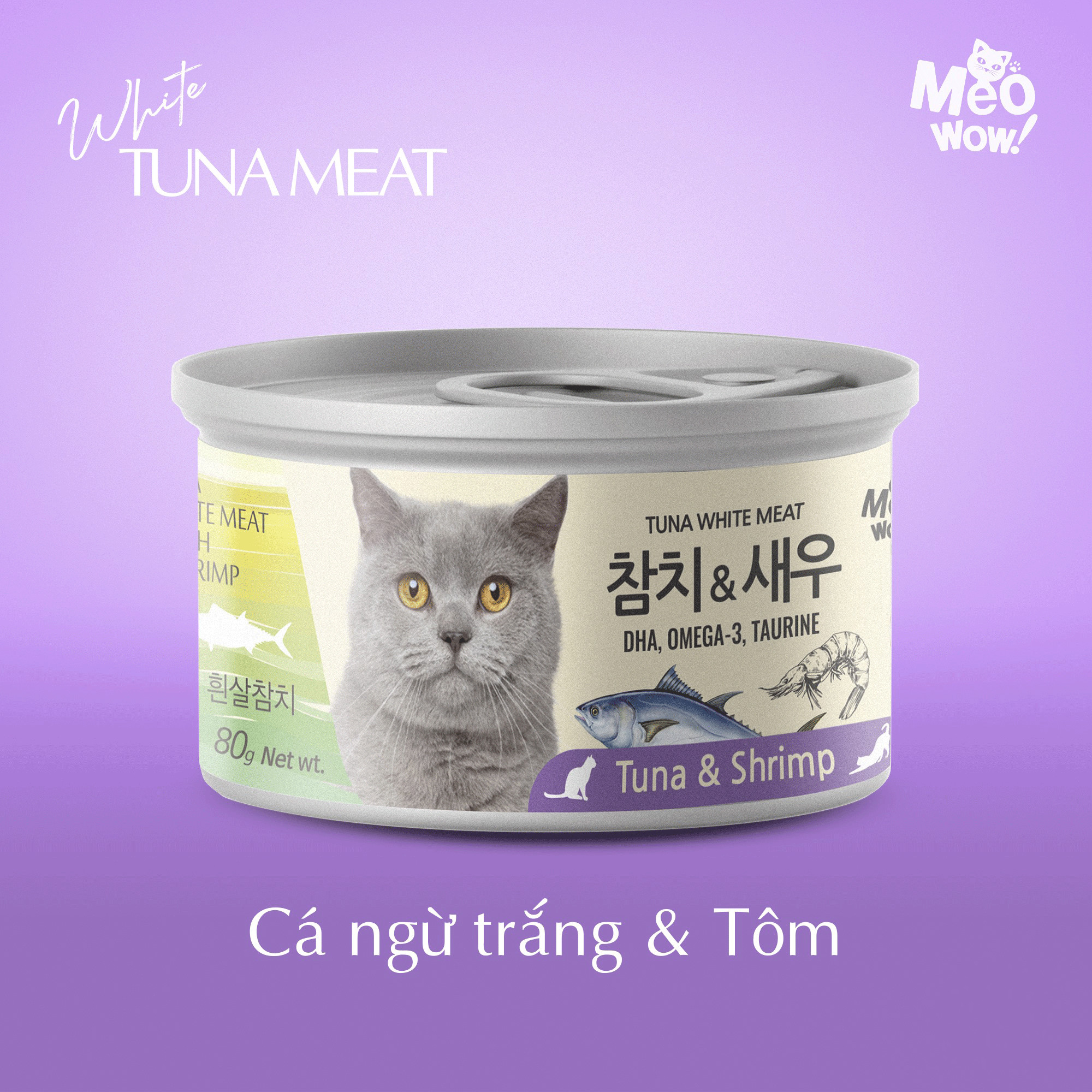 Cá Ngừ Trắng Đóng Hộp Cho Mèo - Tuna White Meat 80g