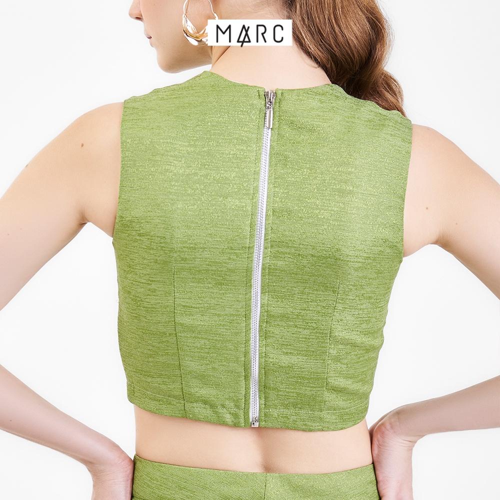 Áo kiểu croptop nữ MARC FASHION sát nách cổ tròn xoắn ngực FAVH091422