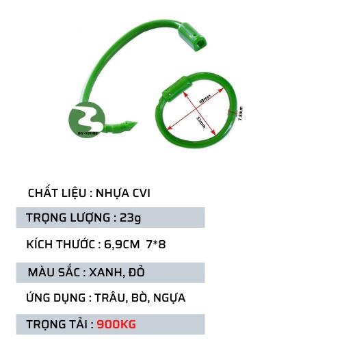 Vòng xỏ mũi bò nhựa Pakistan có chốt