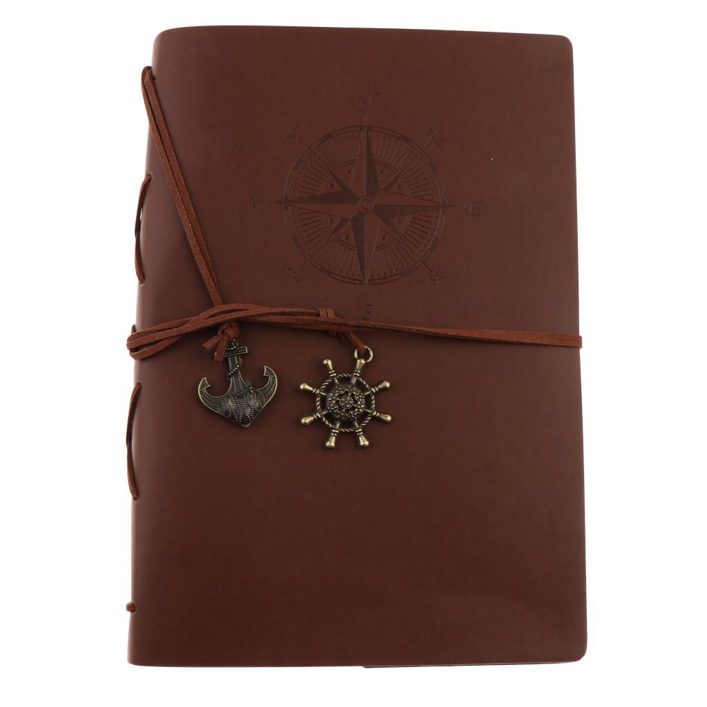 3pcs Leather Notebook Loose Leaf Blank Notebook A5 Portable Writing Notebook