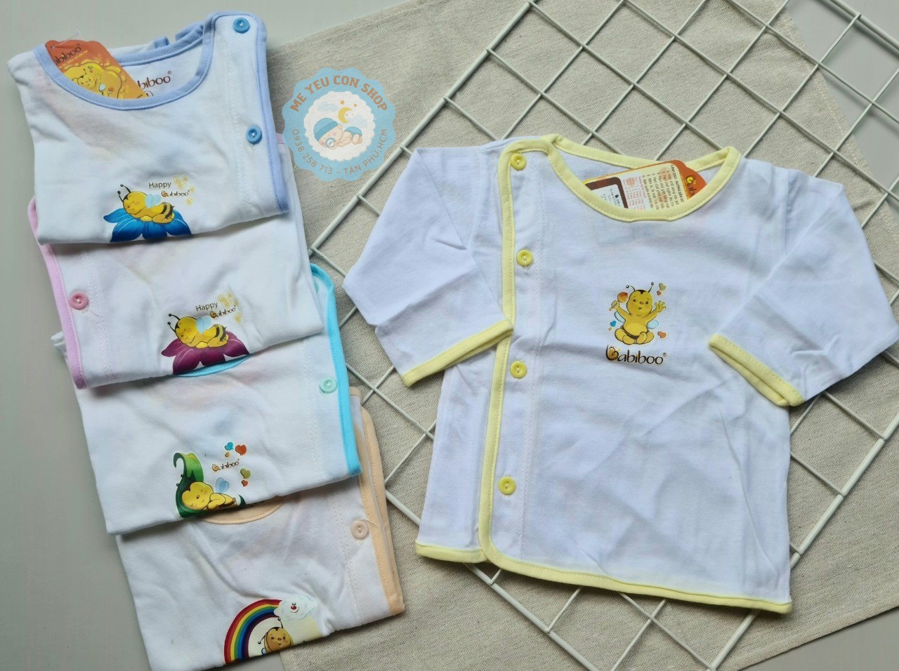 [BB01] Áo bác sĩ viền màu tay dài BABIBOO