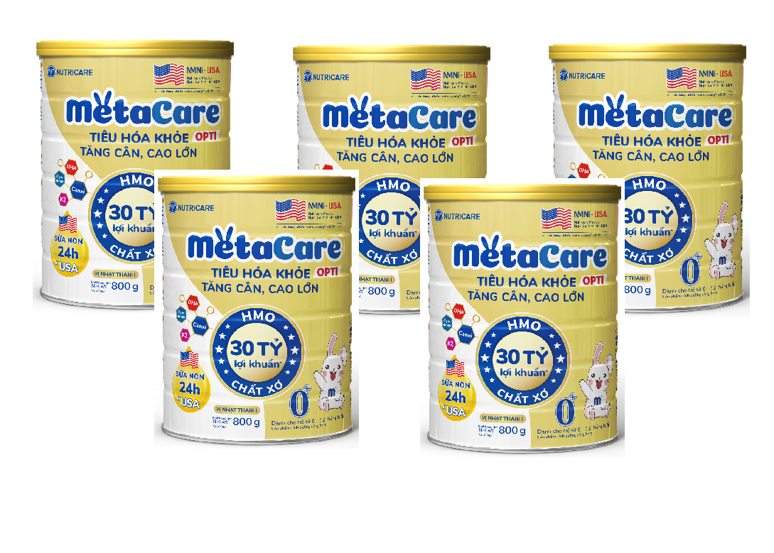 Combo 5 lon Sữa công thức MetaCare Opti 0+ lon 800g