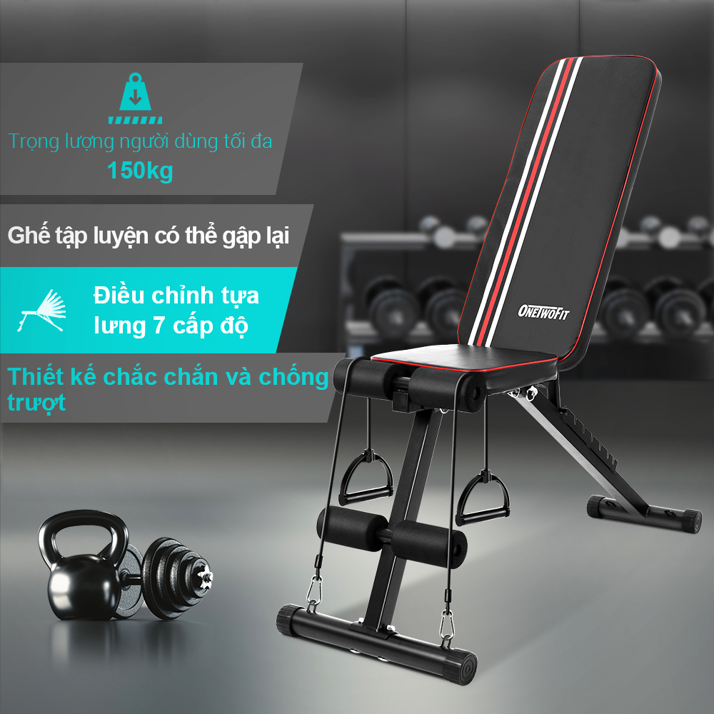 Ghế tập tạ đa năng Ghế gập bụng chống đẩy tập gym đa năng có thể gấp lại Có thể điều chỉnh OT226