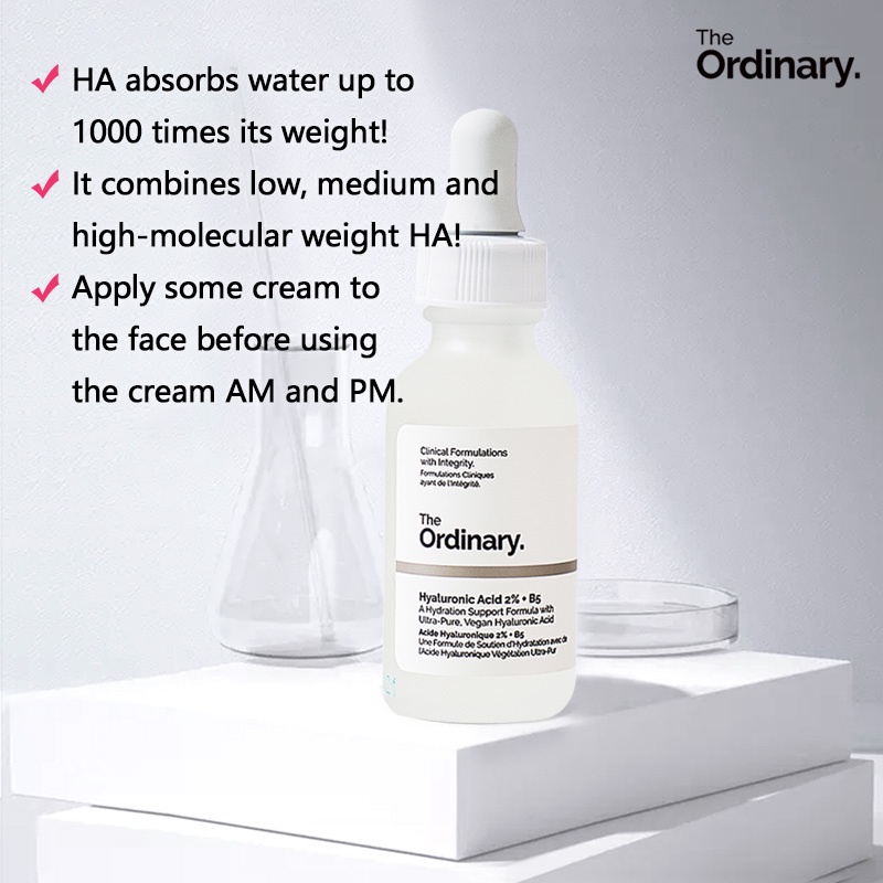 Bộ Đôi The Ordinary Niacinamide Serum B5 Axit Hyaluronic 2% + B5 / Niacinamide 10% + Zinc 1%