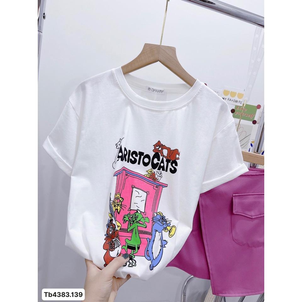 Áo thun nữ unisex aristocats thời trang Banamo fashion áo thun aristocats 3127