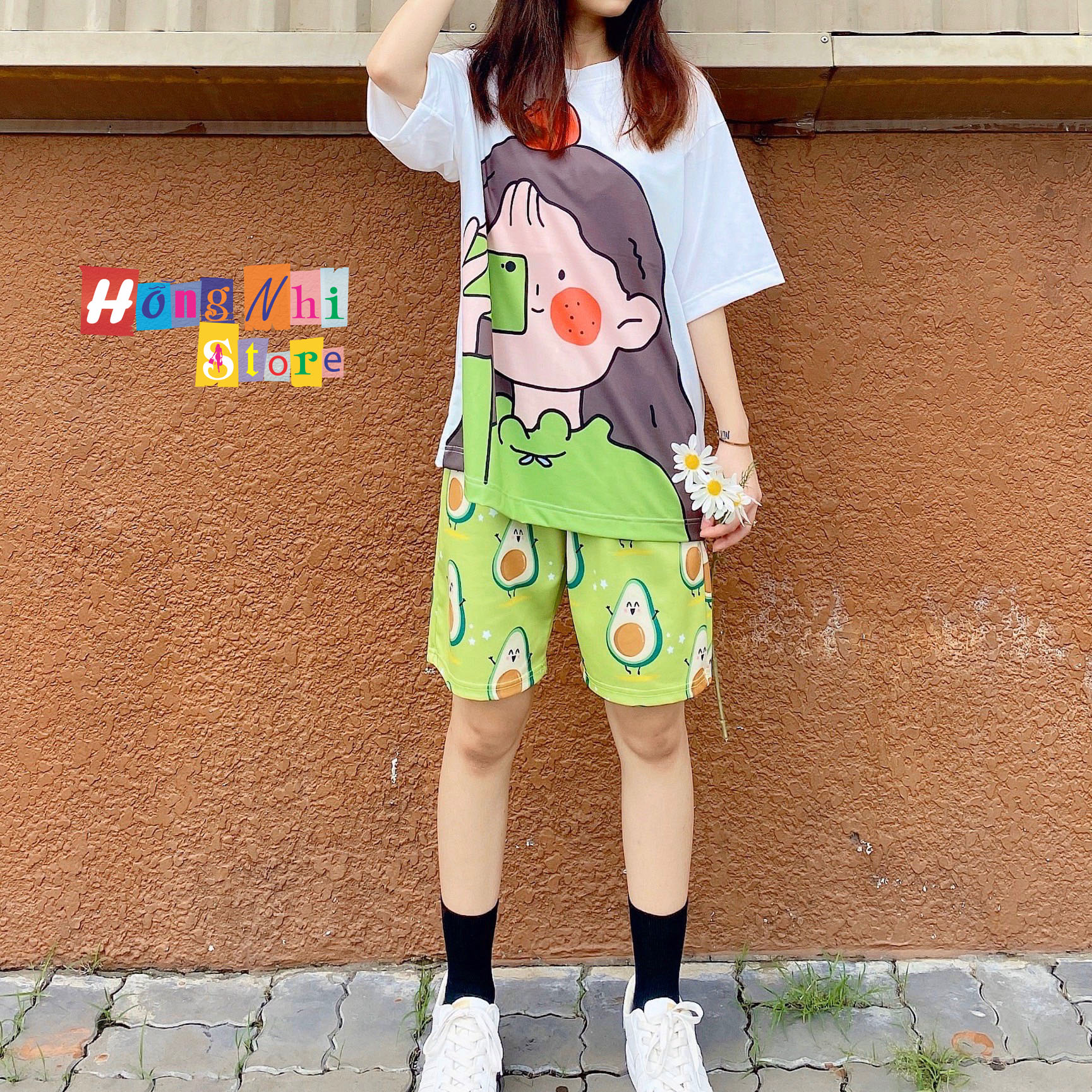 Quần Short Cartoon Unisex Trái Bơ - Quần Đùi Hoạt Hình Siêu Cute - MM