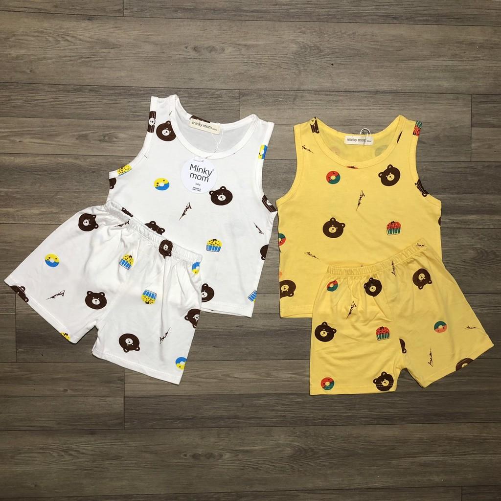 Bộ ba lỗ cho bé Bộ sát nách Minky mom cho bé trai bé gái chất thun lạnh cao cấp siêu mềm siêu mịn