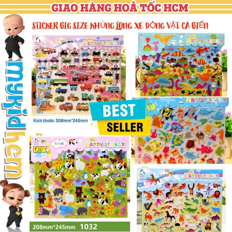 Đồ chơi sticker BIG SIZE cho bé hình dán xe 3D vừa chơi vừa học, phát triển trí tuệ, luyện tập trí thông minh