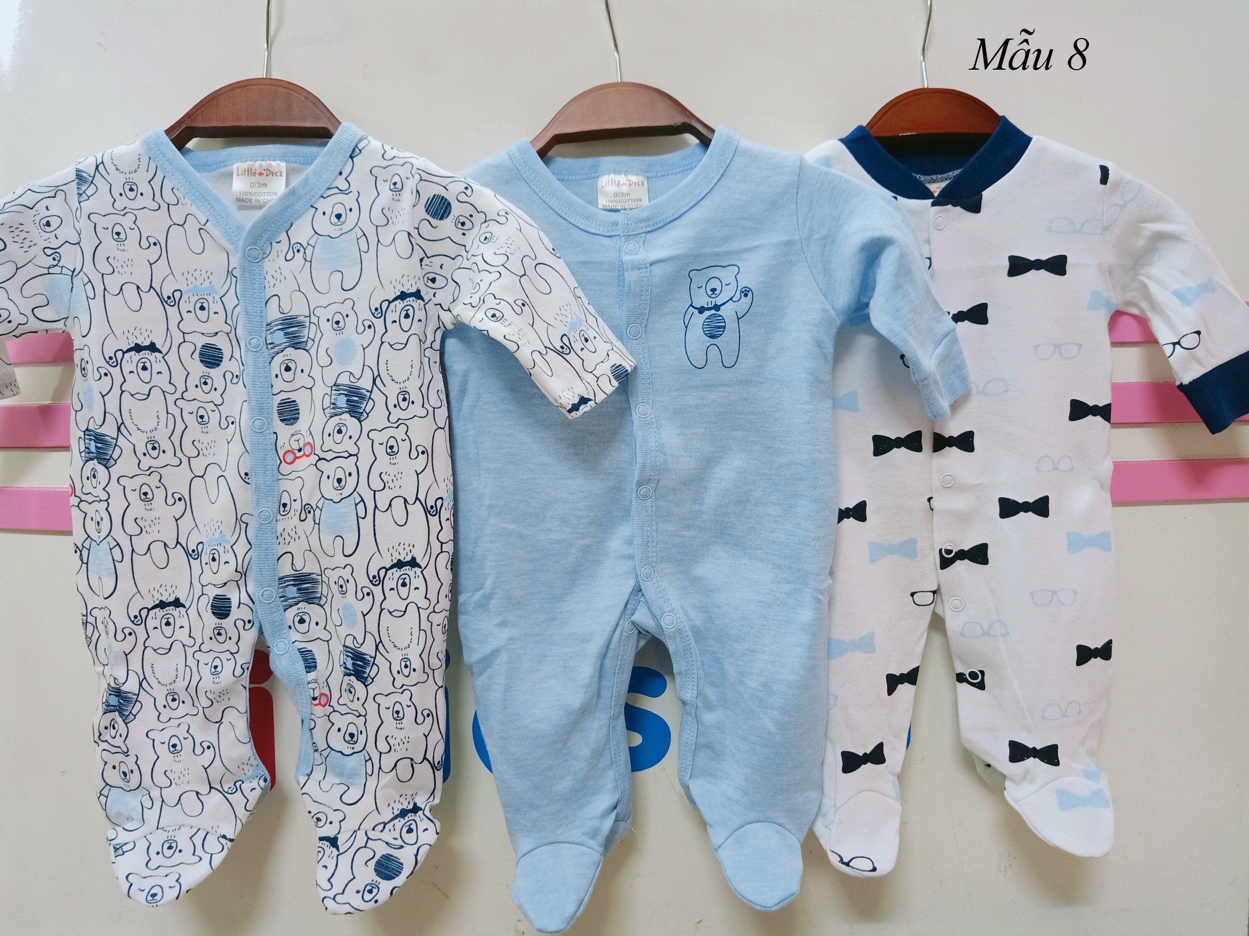 Set 3c body dài tay liền tất cho bé trai - mẫu ngẫu nhiên