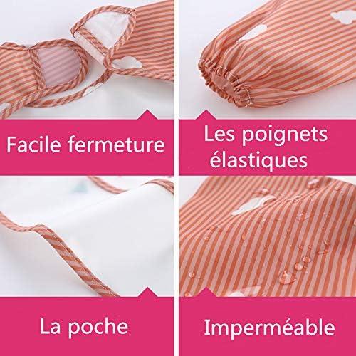Bộ 3 Yếm Tay Dài Chống Nước Trò Chơi Cho Ăn/Tranh Tạp Dề Yếm Chống Nước