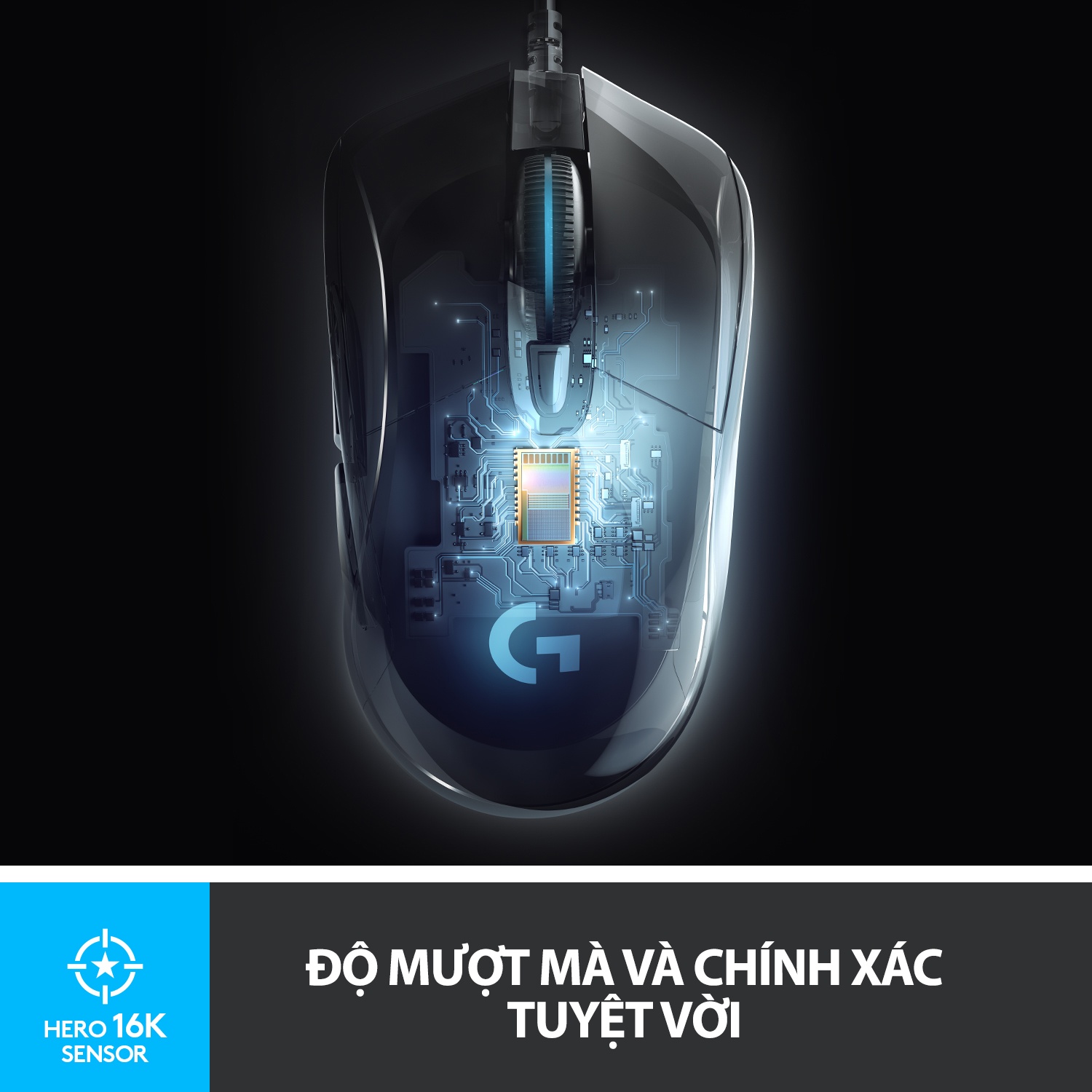 Chuột game có dây RGB Logitech G403 Hero - Hàng chính hãng