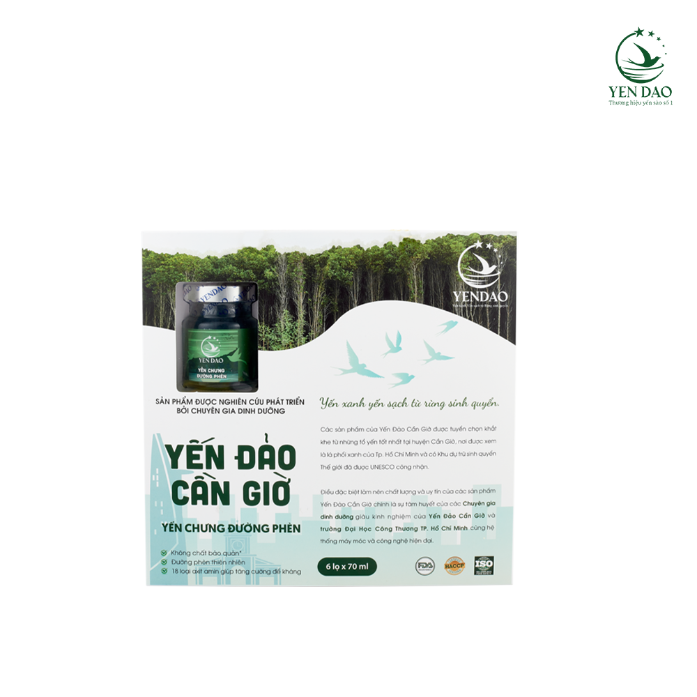 Yến Hũ Chưng Đường Phèn Yến Đảo Cần Giờ chăm sóc sức khoẻ cho mọi người hộp 4-6 hũ