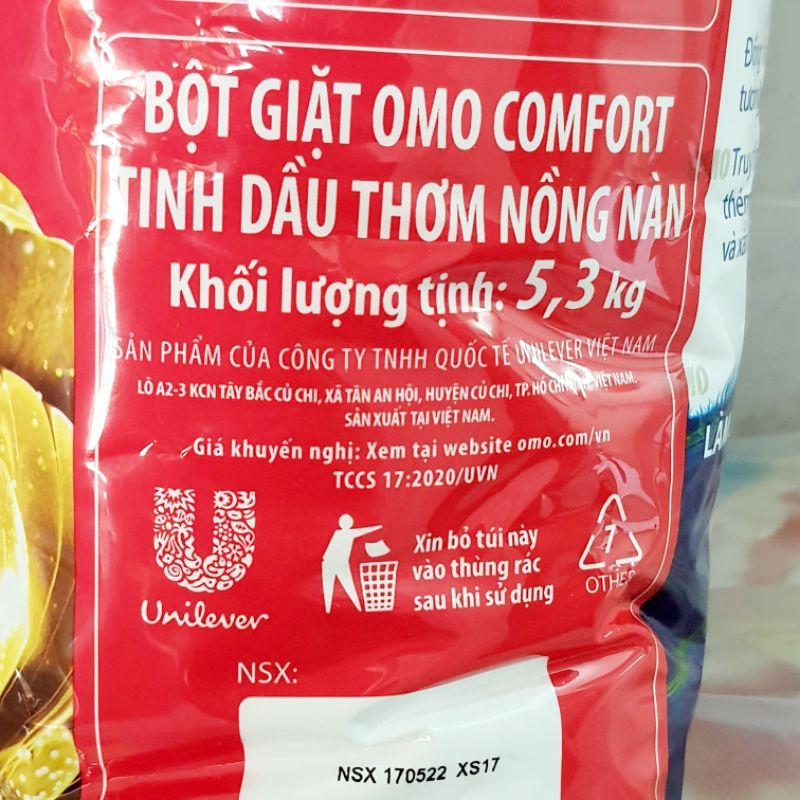 Bột Giặt Omo Comfort 5,3 Kg Tinh Dầu Thơm Nồng Nàn