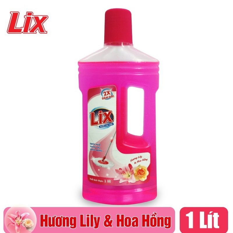 Nước lau sàn Lix hương lily và hoa hồng 1 lít LSL02