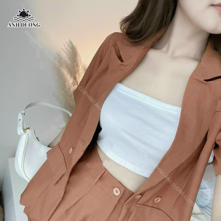 Set 3 món áo 2 dây quần đùi và áo vest nữ 2021 Ánh Dương Clothing M138 vải cotton lạnh co giãn vừa phải, thấm hút mồ hôi, thích hợp đi chơi hẹn hò
