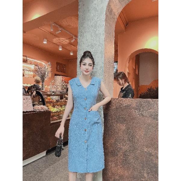 ĐẦM SUÔNG PHỐI TÚI CỔ V BẺ