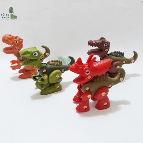 Đồ chơi khủng long lắp ráp, có vít đi kèm, set 4 khủng long đồ chơi vô cùng thú vị cho bé sáng tạo và phát triển iq