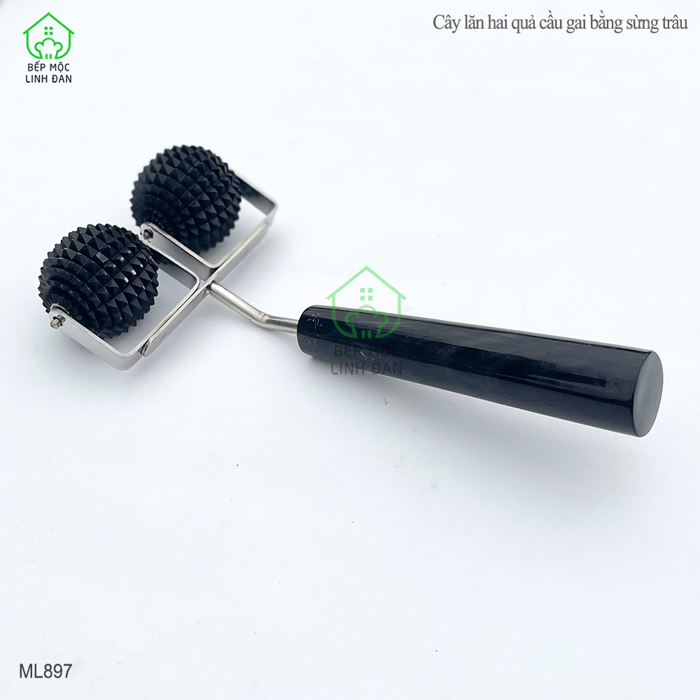 Cây Lăn Hai Quả Cầu Gai Bằng Sừng Tr.âu - (Cỡ Lớn) Dụng Cụ Điện Chẩn [ML897]